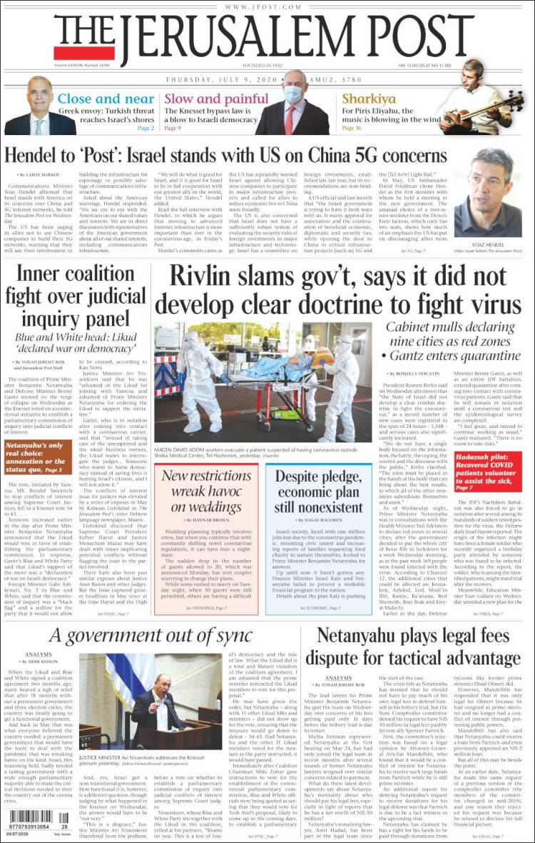 Portada de The Jerusalem Post (Israel)