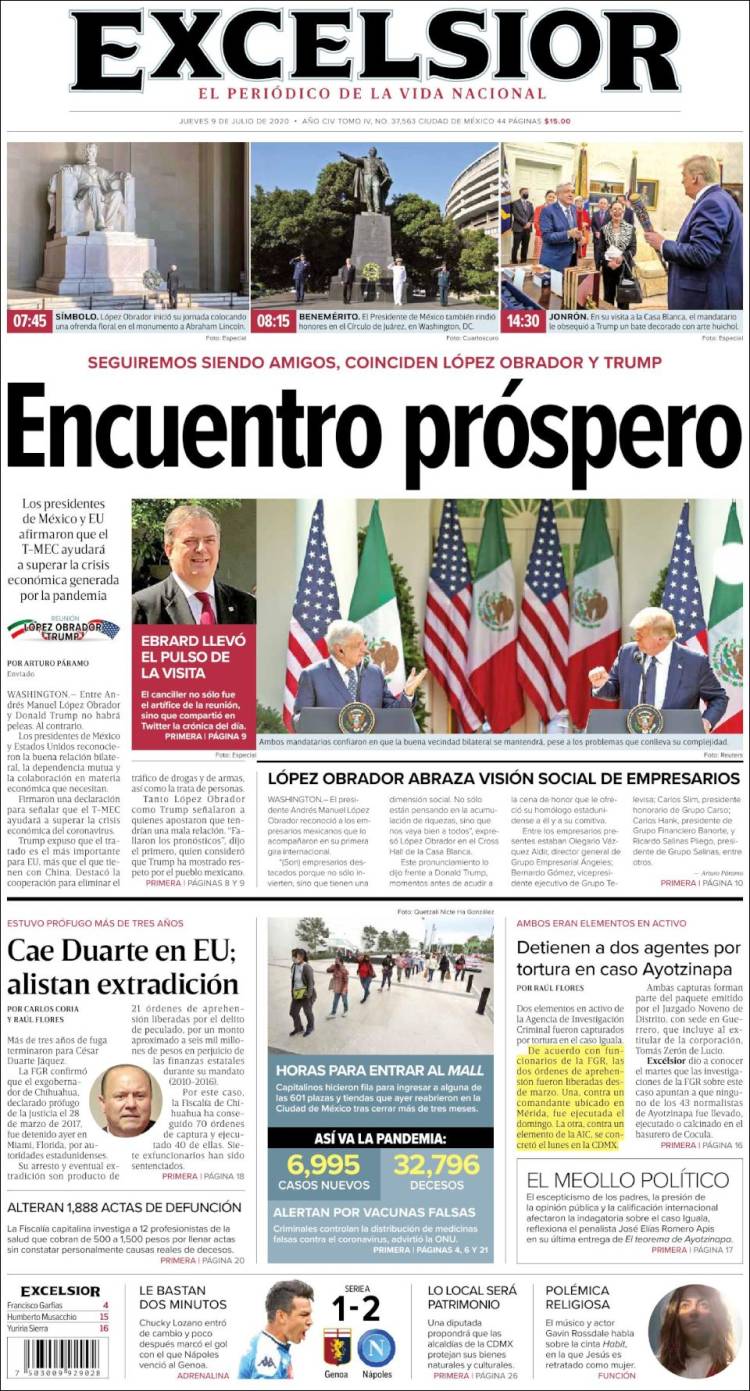 Portada de Excelsior (M&eacute;xico)