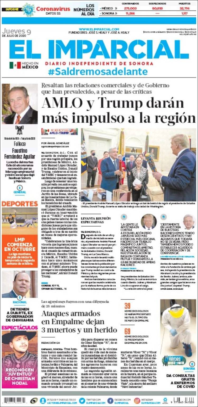 Portada de El Imparcial (M&eacute;xico)