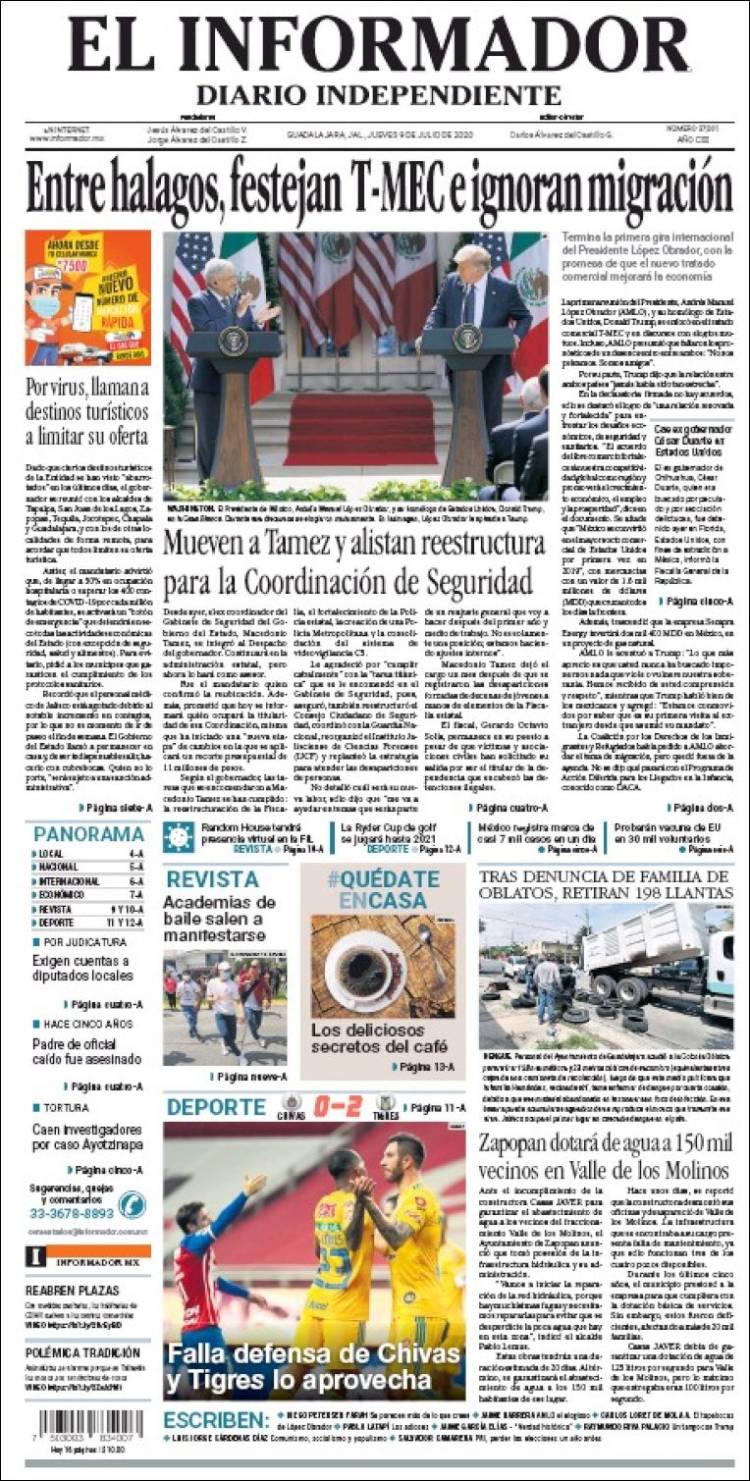 Portada de El Informador (M&eacute;xico)