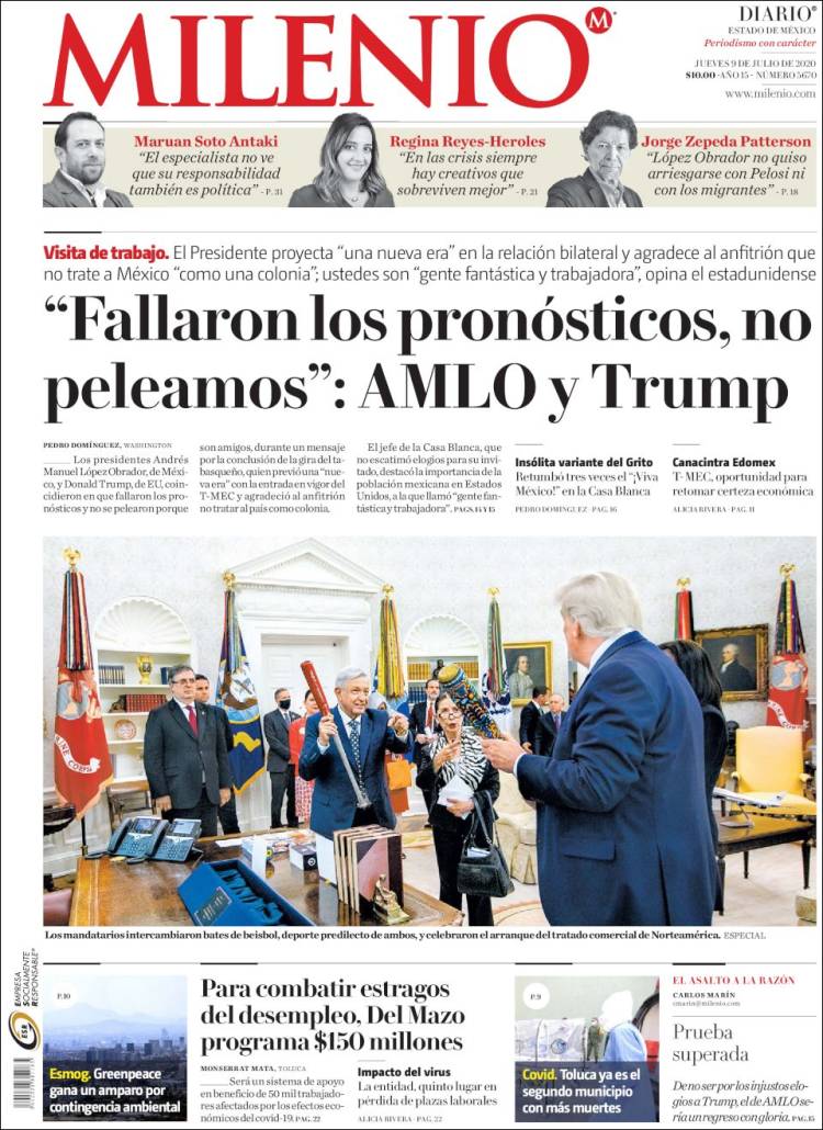 Portada de Milenio - Estado de México (M&eacute;xico)