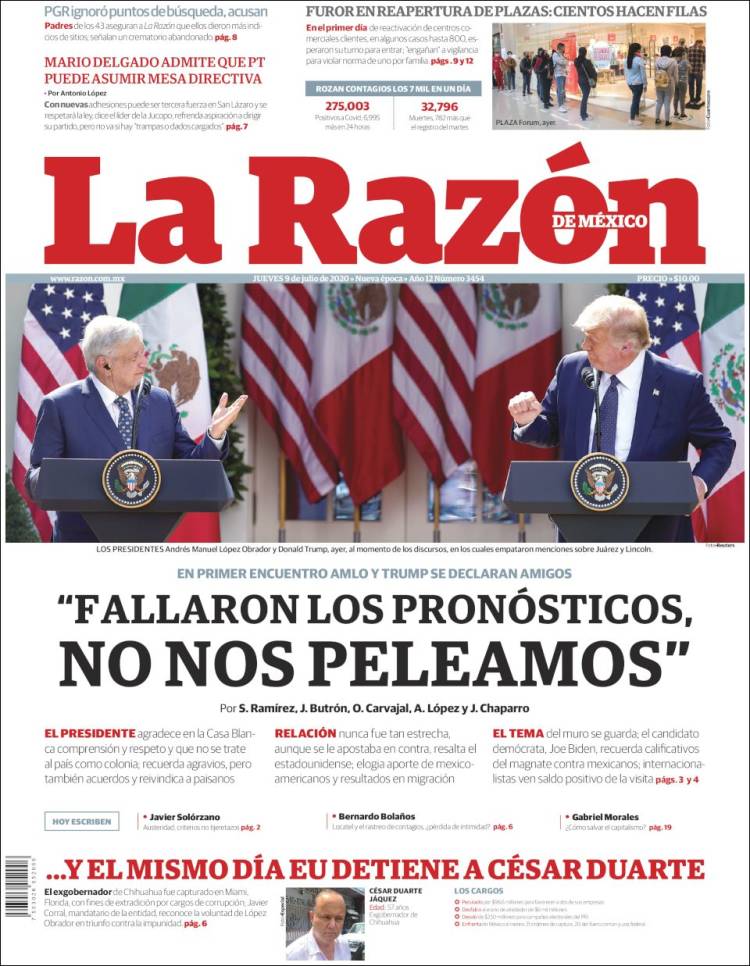 Portada de La Razón (M&eacute;xico)