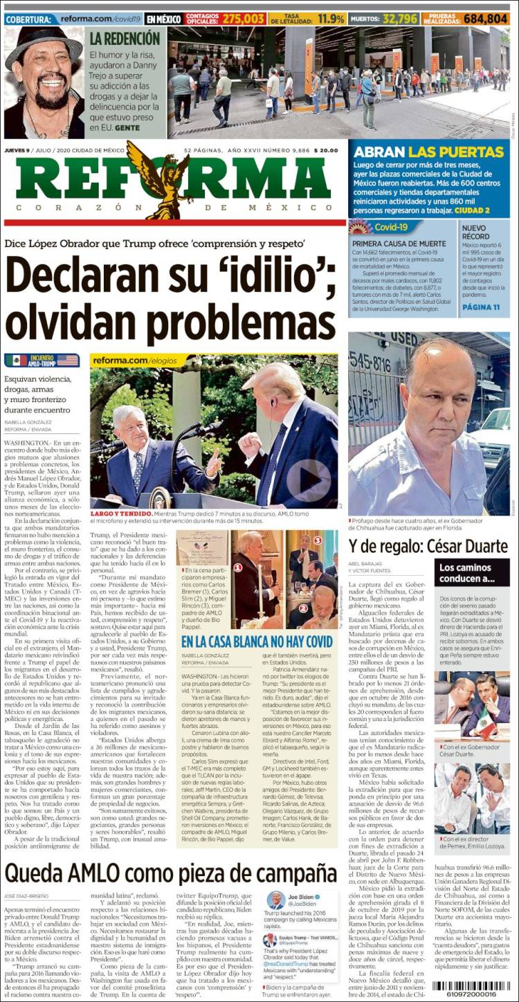 Portada de Reforma (M&eacute;xico)