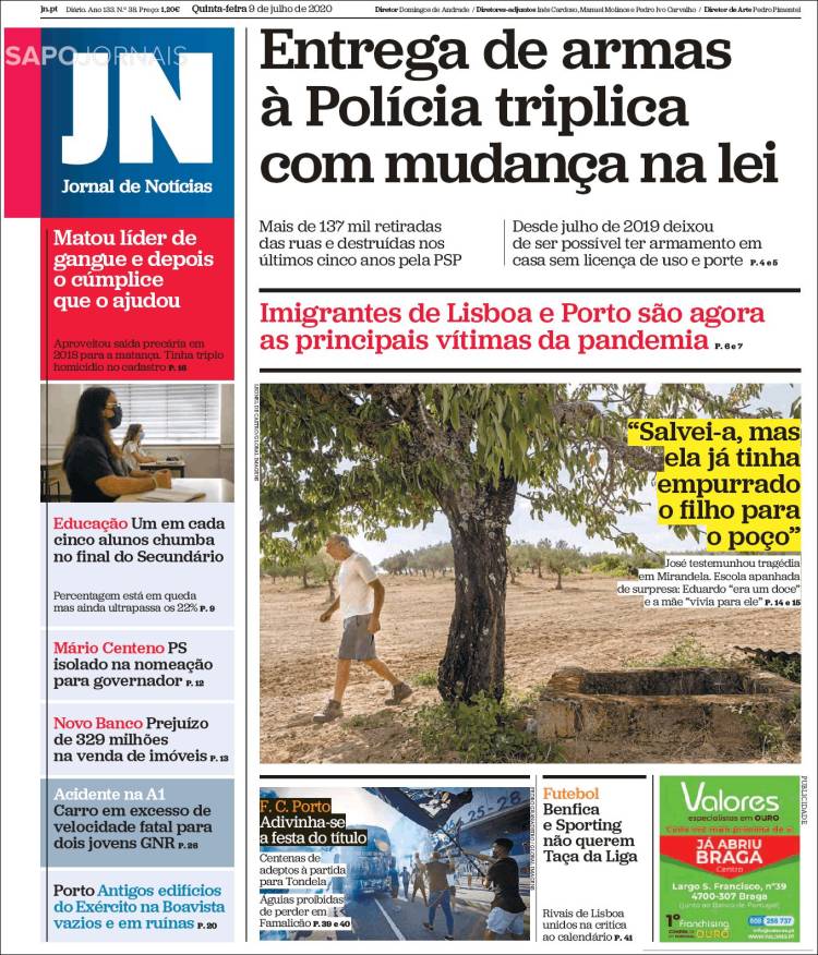 Portada de Jornal de Notícias (Portugal)