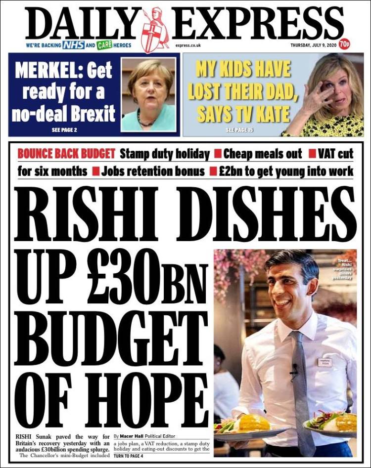 Portada de Daily Express (Reino Unido)