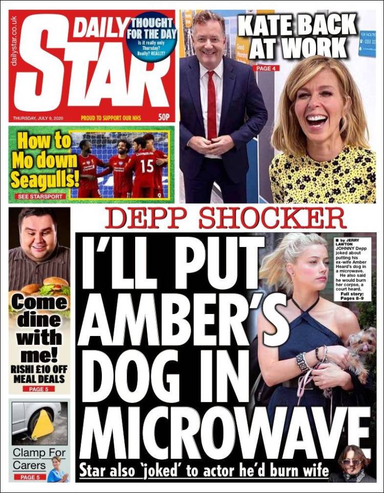Portada de Daily Star (Reino Unido)