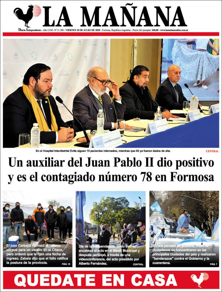 Portada de Diario La Mañana (Argentina)