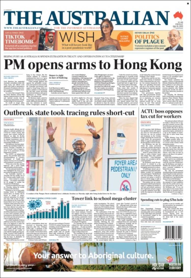Portada de The Australian (Australia)