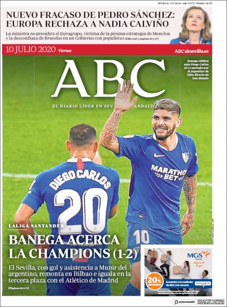Portada de ABC - Sevilla (Espa&ntilde;a)