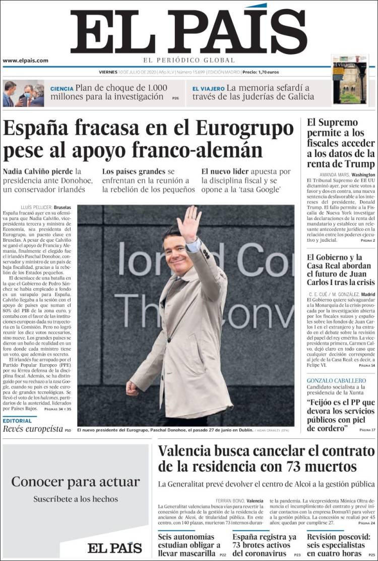 Portada de El País (Espa&ntilde;a)