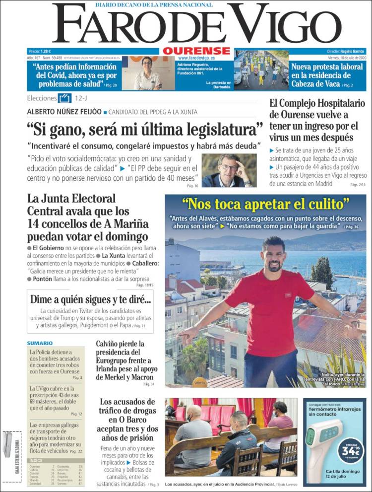 Portada de El Faro de Vigo - Ourense (Espa&ntilde;a)