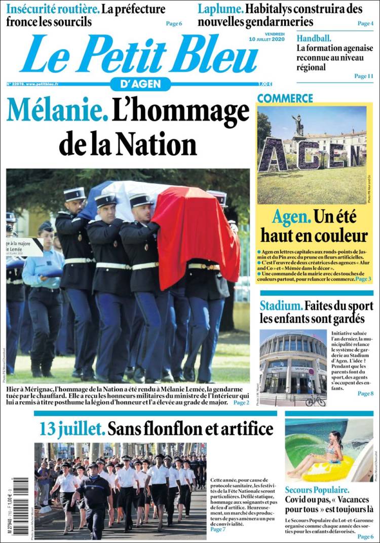 Portada de Le Petit Bleu (Francia)