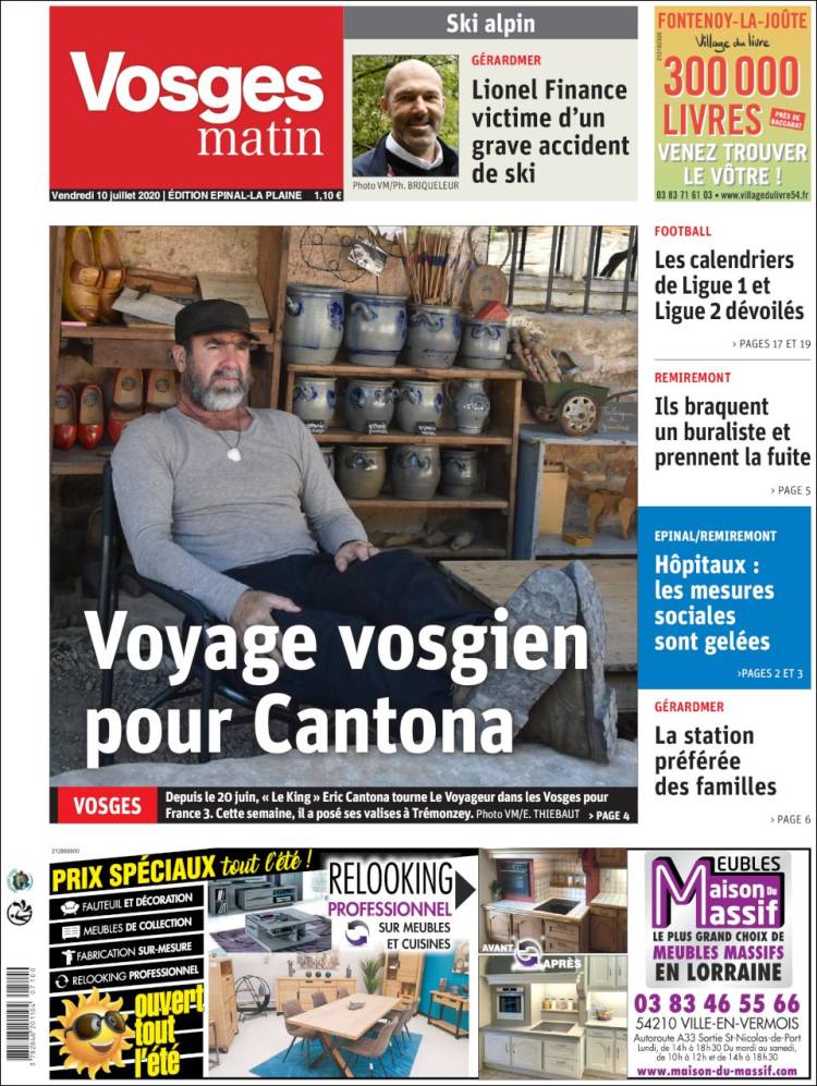 Portada de Vosges Matin (Francia)
