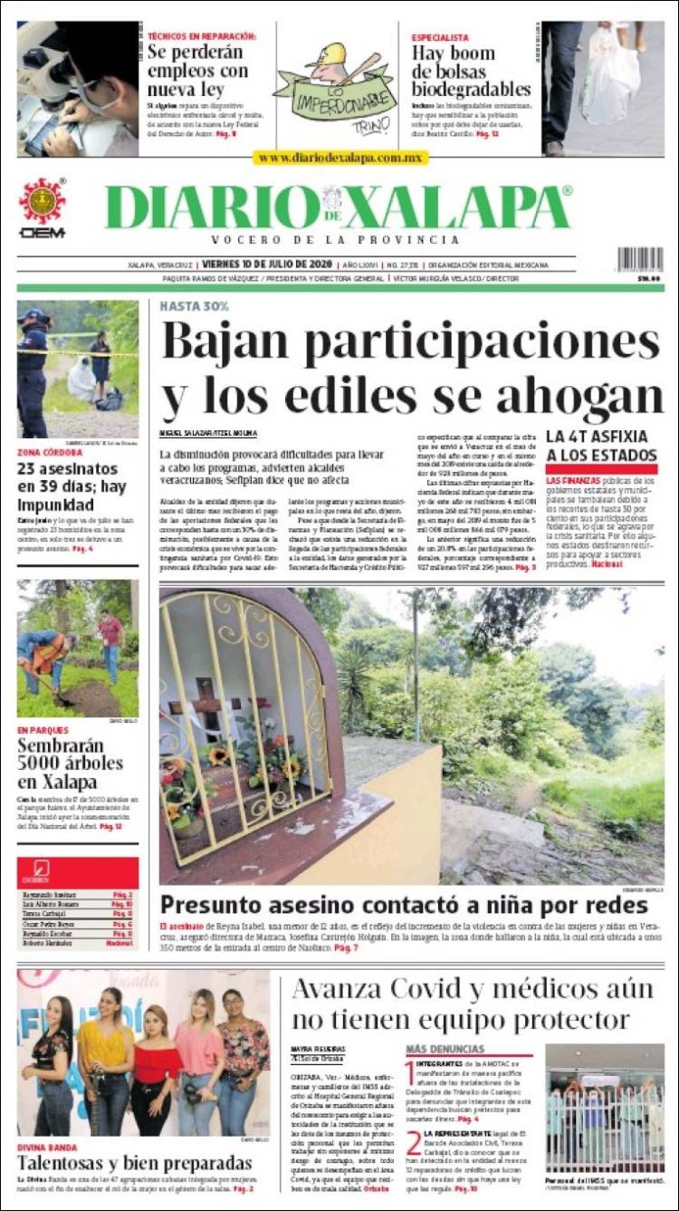 Portada de Diario de Xalapa (México)