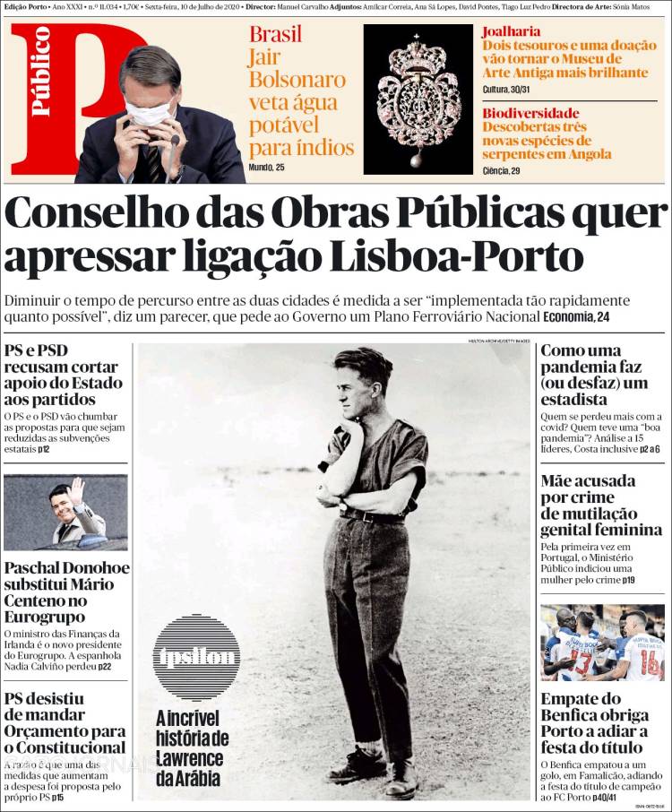 Portada de Público (Portugal)