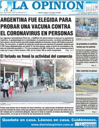 Portada de La Opinión (Argentina)