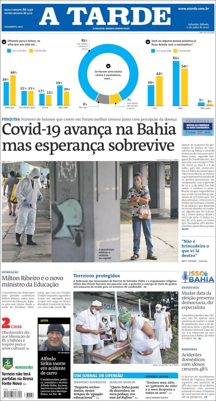 Portada de Diário A Tarde (Brasil)