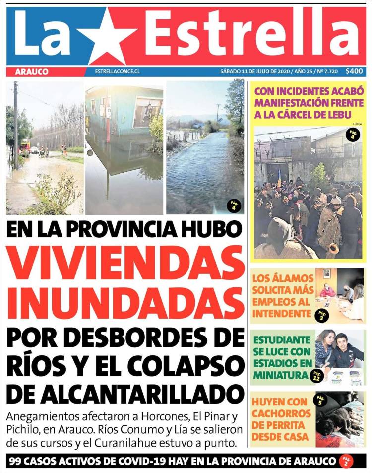 Portada de La Estrella de Concepción (Chile)