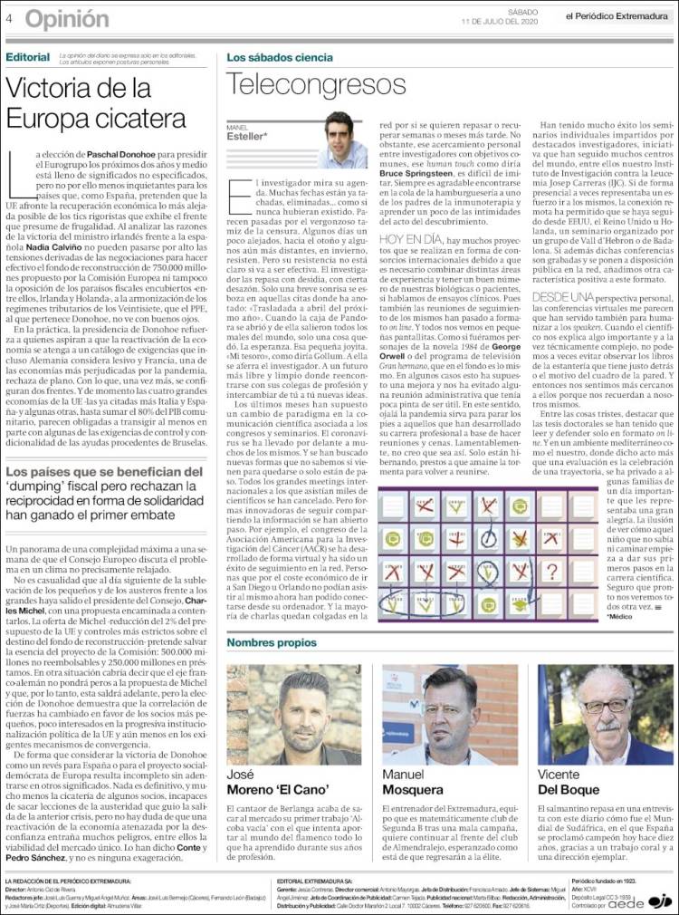 Portada de El Periódico de Extremadura (Espa&ntilde;a)