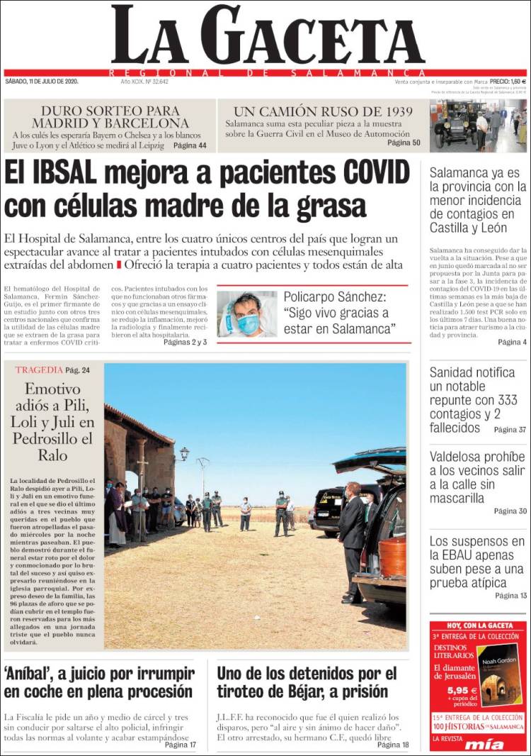 Portada de La Gaceta de Salamanca (Espa&ntilde;a)