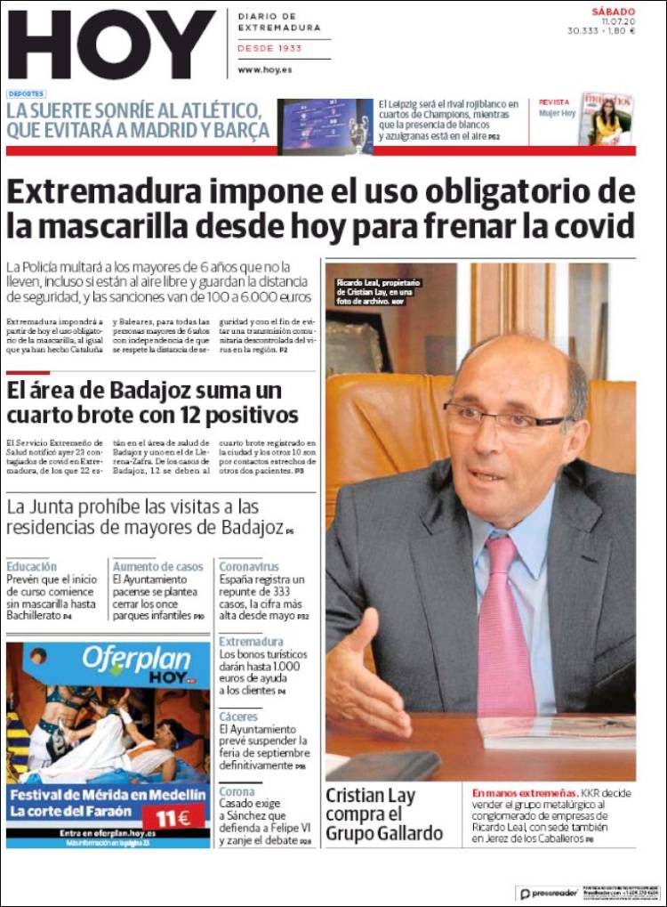 Portada de Hoy - Badajoz (Espa&ntilde;a)