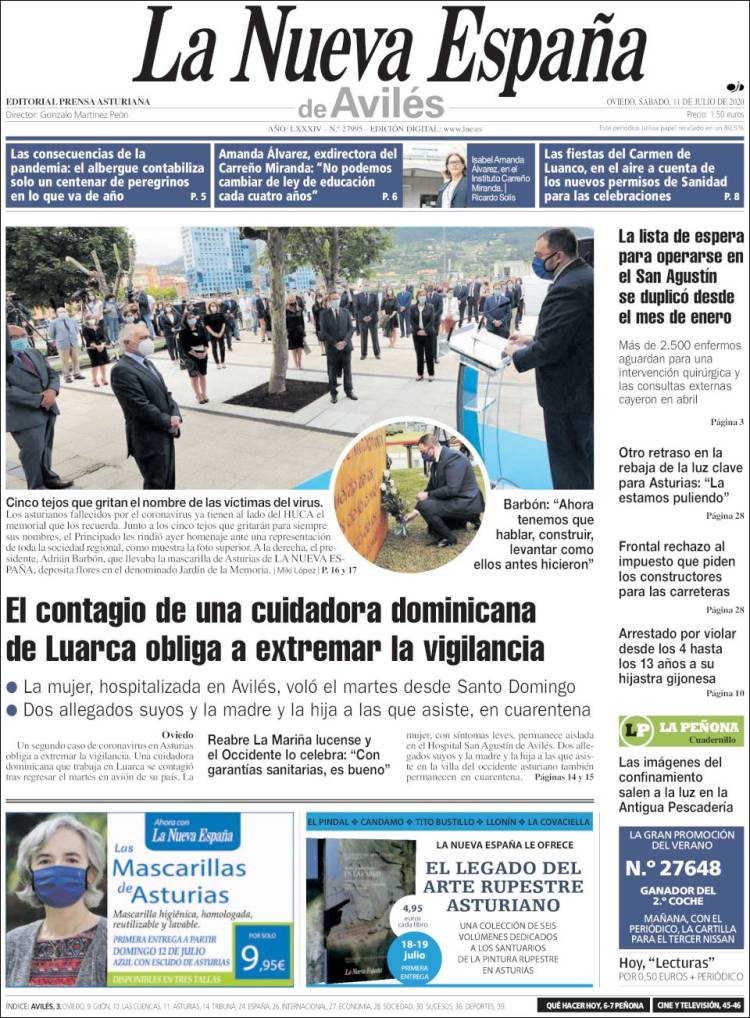 Portada de La Nueva España - Avilés (Espa&ntilde;a)