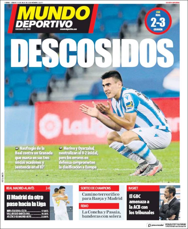 Portada de Mundo Deportivo Gipuzkoa (Espa&ntilde;a)