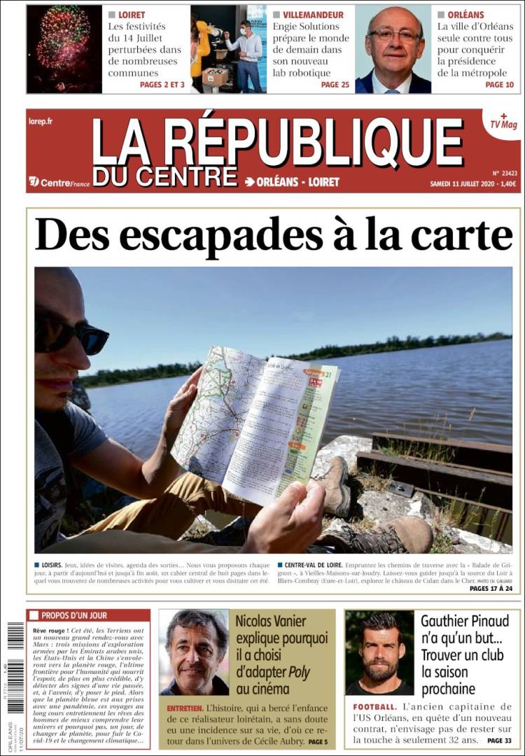 Portada de La République du Centre (Francia)