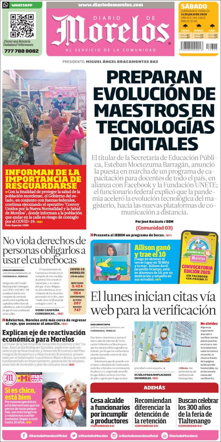 Portada de Diario de Morelos (México)