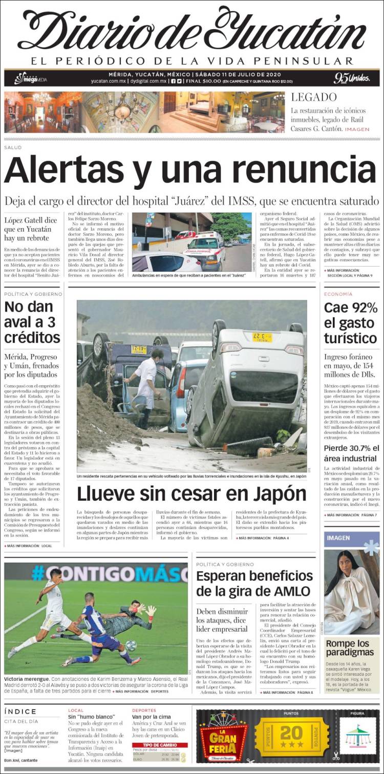 Portada de Diario de Yucatán (México)