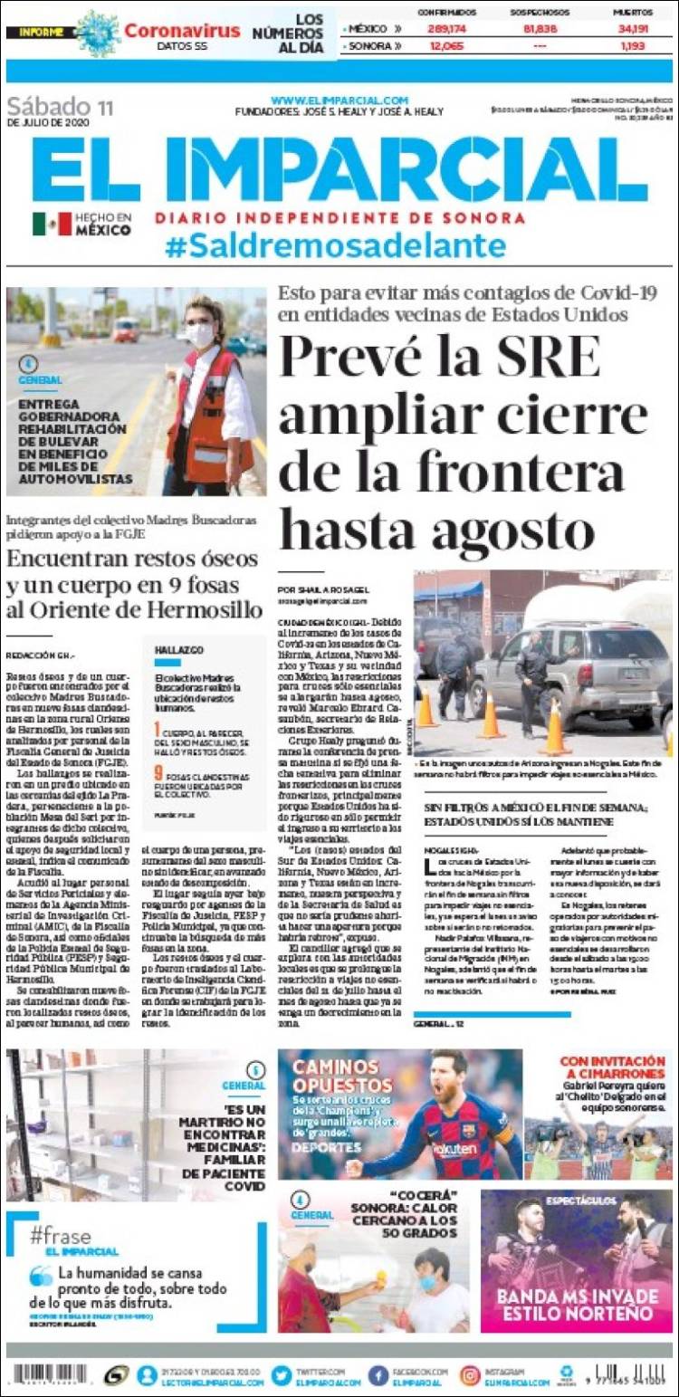 Portada de El Imparcial (México)