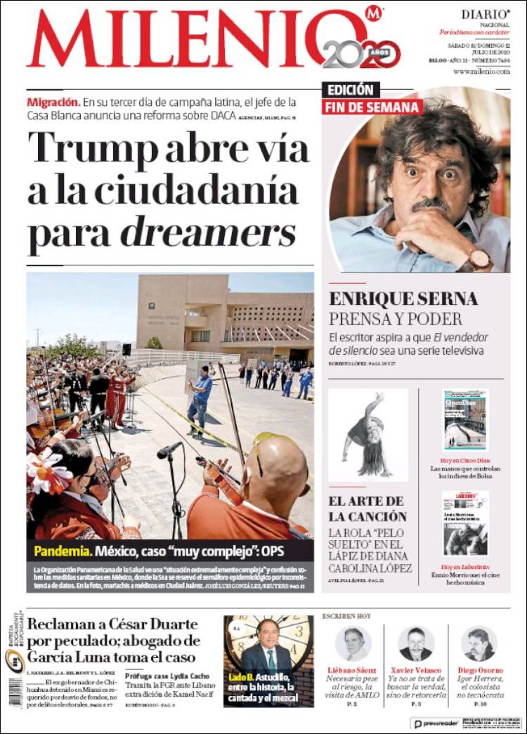 Portada de Milenio (México)