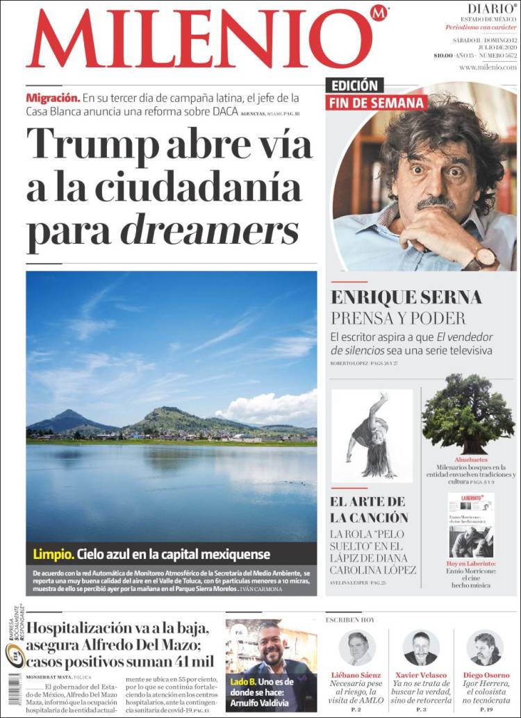 Portada de Milenio - Estado de México (México)