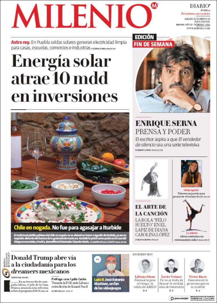 Portada de Milenio de Puebla (México)