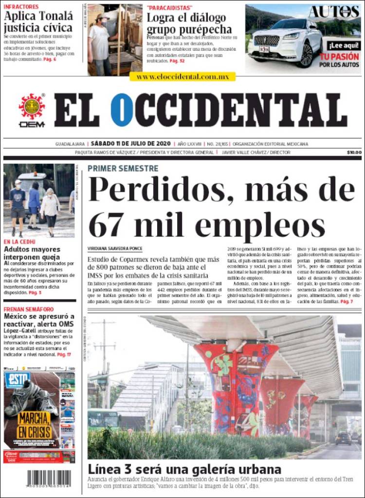 Portada de El Occidental (México)