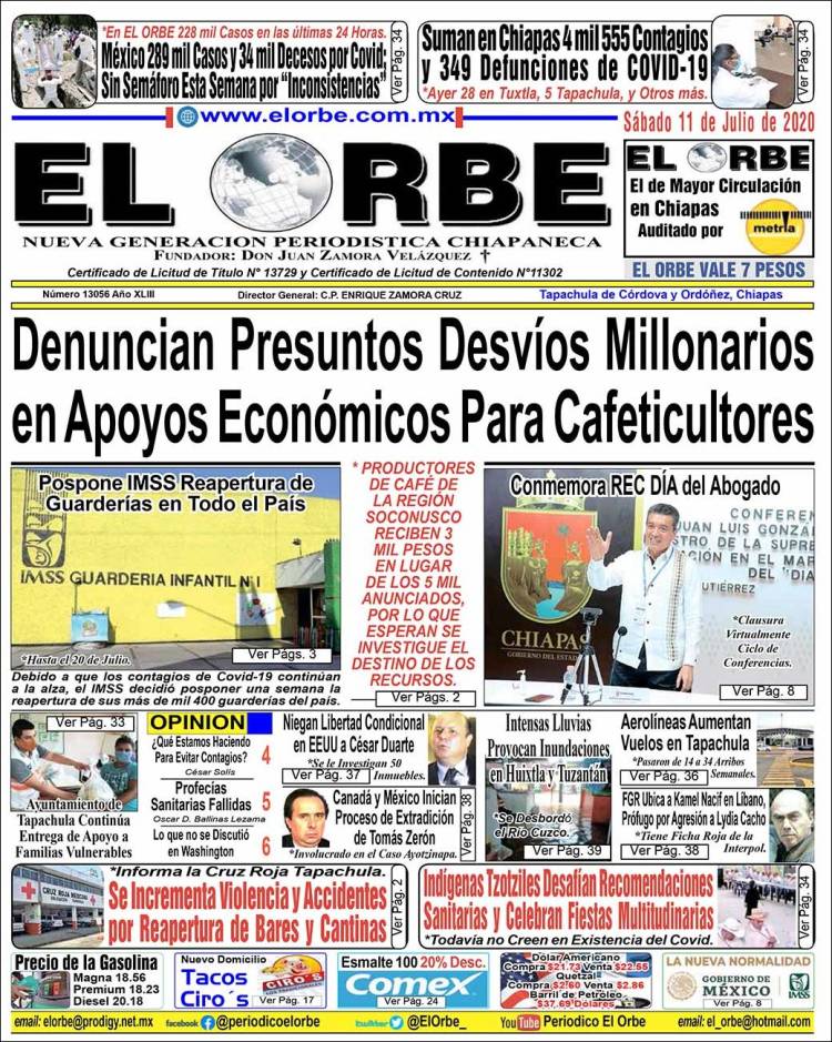 Portada de El Orbe (México)
