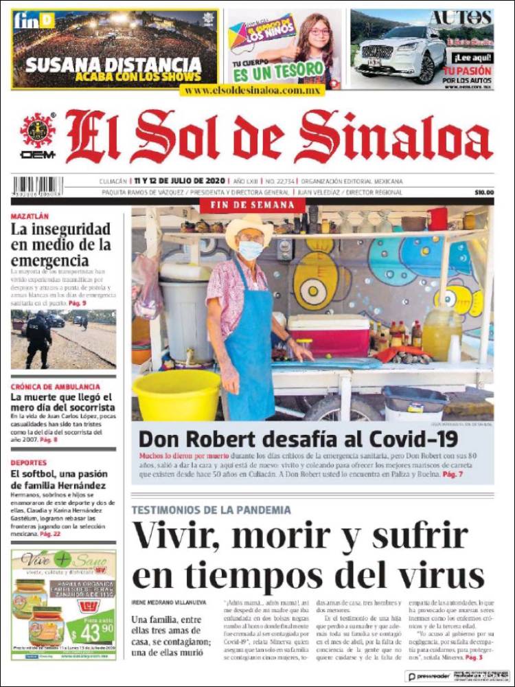 Portada de El Sol de Sinaloa (México)