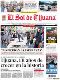Portada de El Sol de Tijuana (México)
