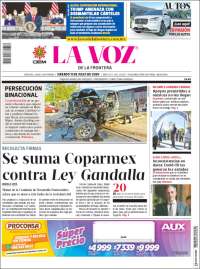 Portada de La Voz de la Frontera (México)