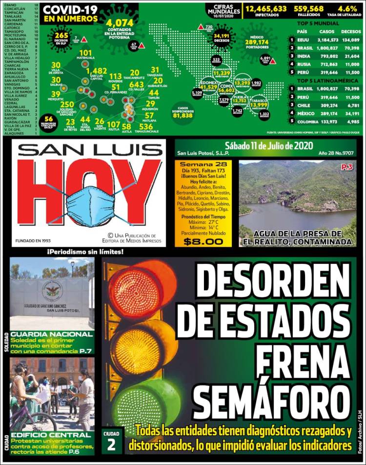 Portada de San Luis Hoy (México)