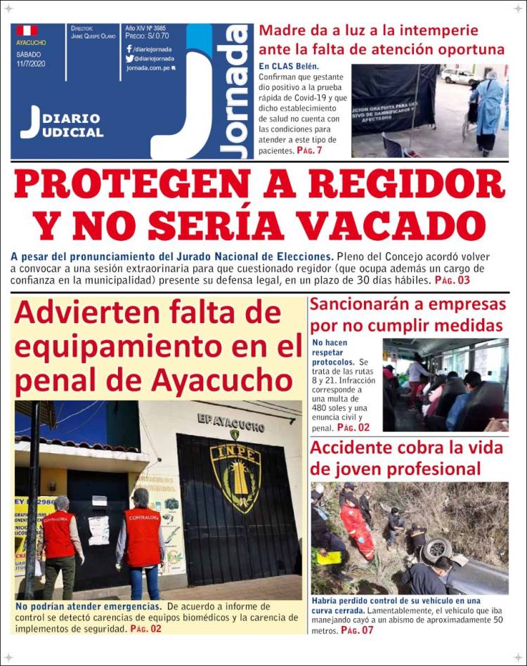 Portada de Diario Jornada (Perú)