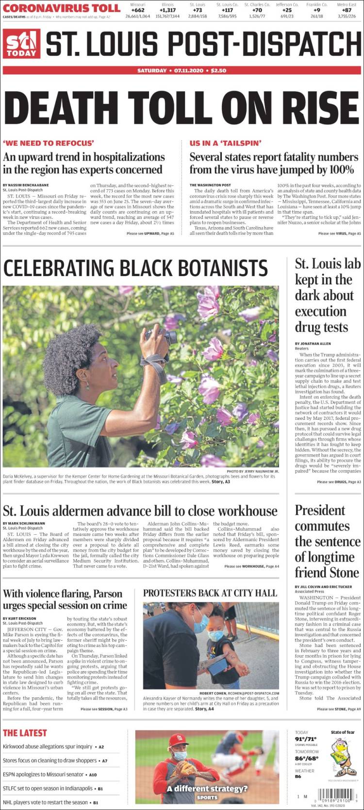 Portada de St. Louis Post-Dispatch (USA)