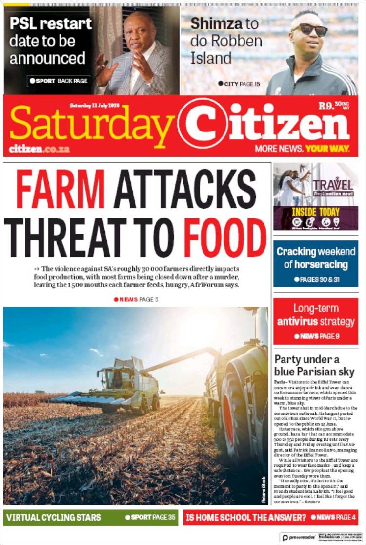 Portada de The Citizen (Sud&aacute;frica)