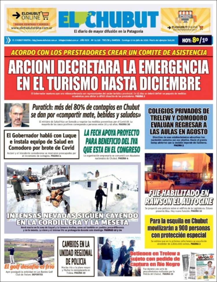 Portada de El Chubut (Argentina)