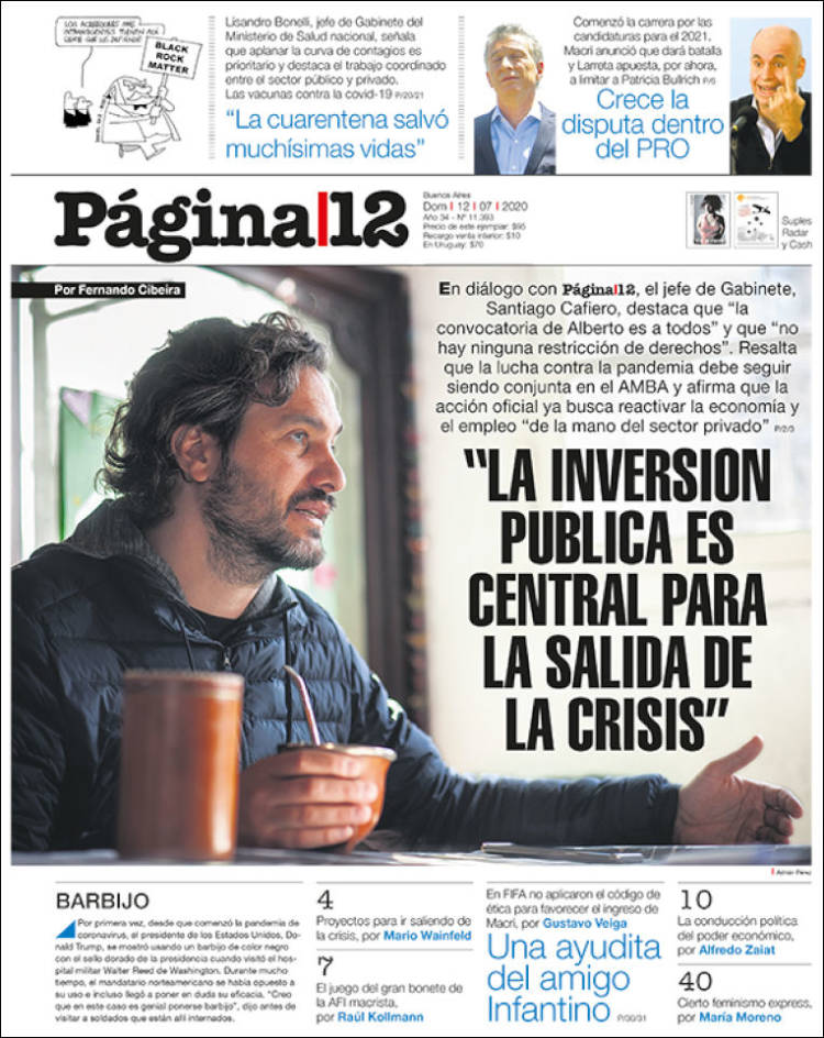 Portada de Página/12 (Argentina)