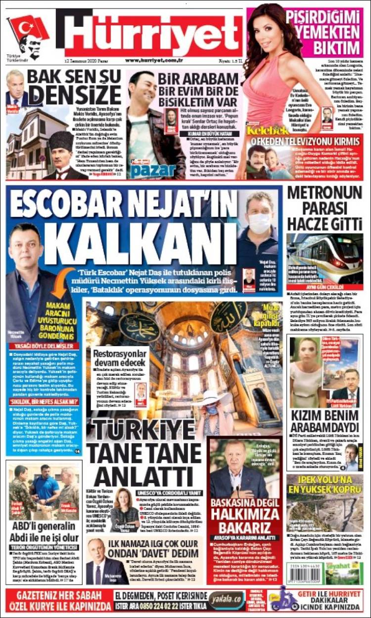 Portada de Hürriyet (Turqu&iacute;a)