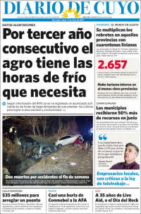 Portada de Diario de Cuyo (Argentina)