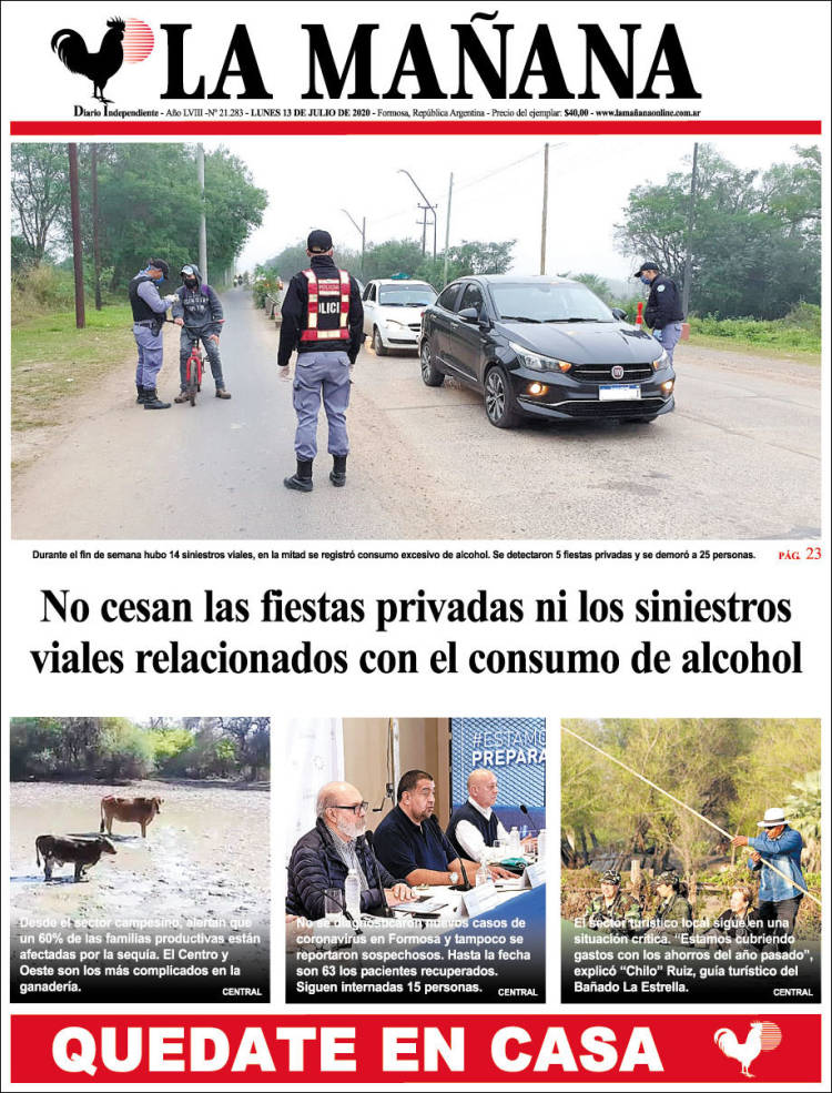 Portada de Diario La Mañana (Argentina)