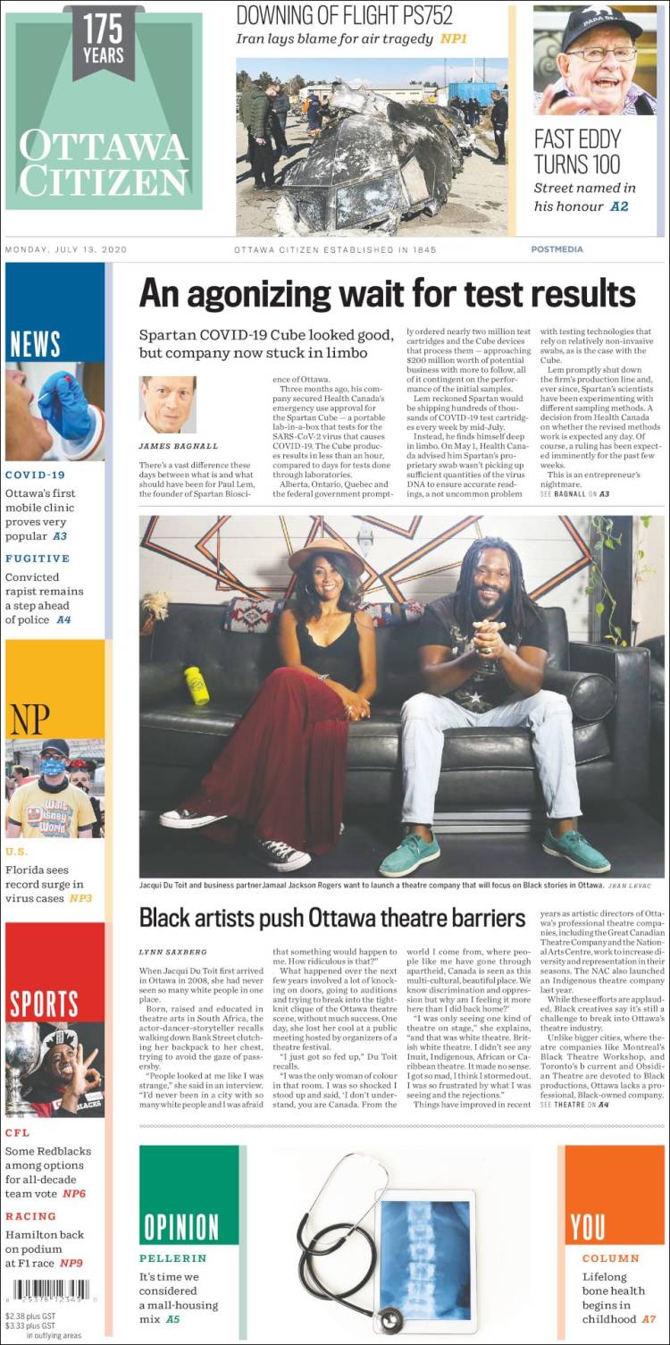 Portada de Ottawa Citizen (Canadá)