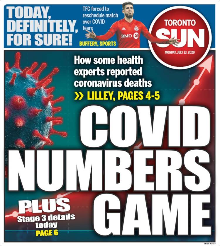 Portada de The Toronto Sun (Canadá)